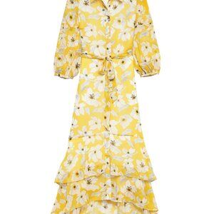 Banana Republic Floral Tiered Maxi Shirt Dress Size 4